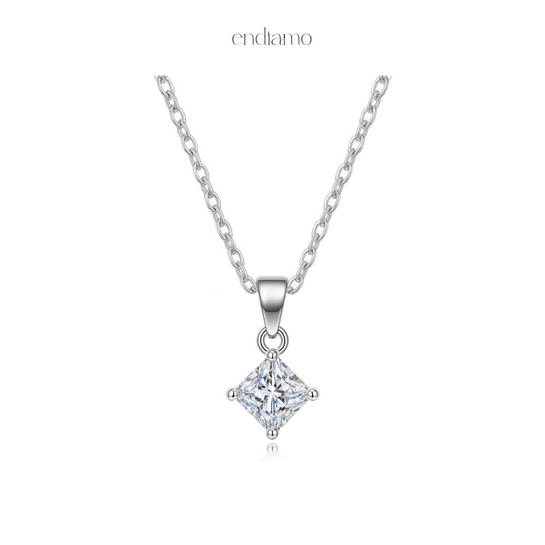 Lyra Princess-Cut Moissanite Necklace