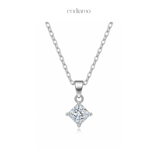 Lyra Princess-Cut Moissanite Necklace